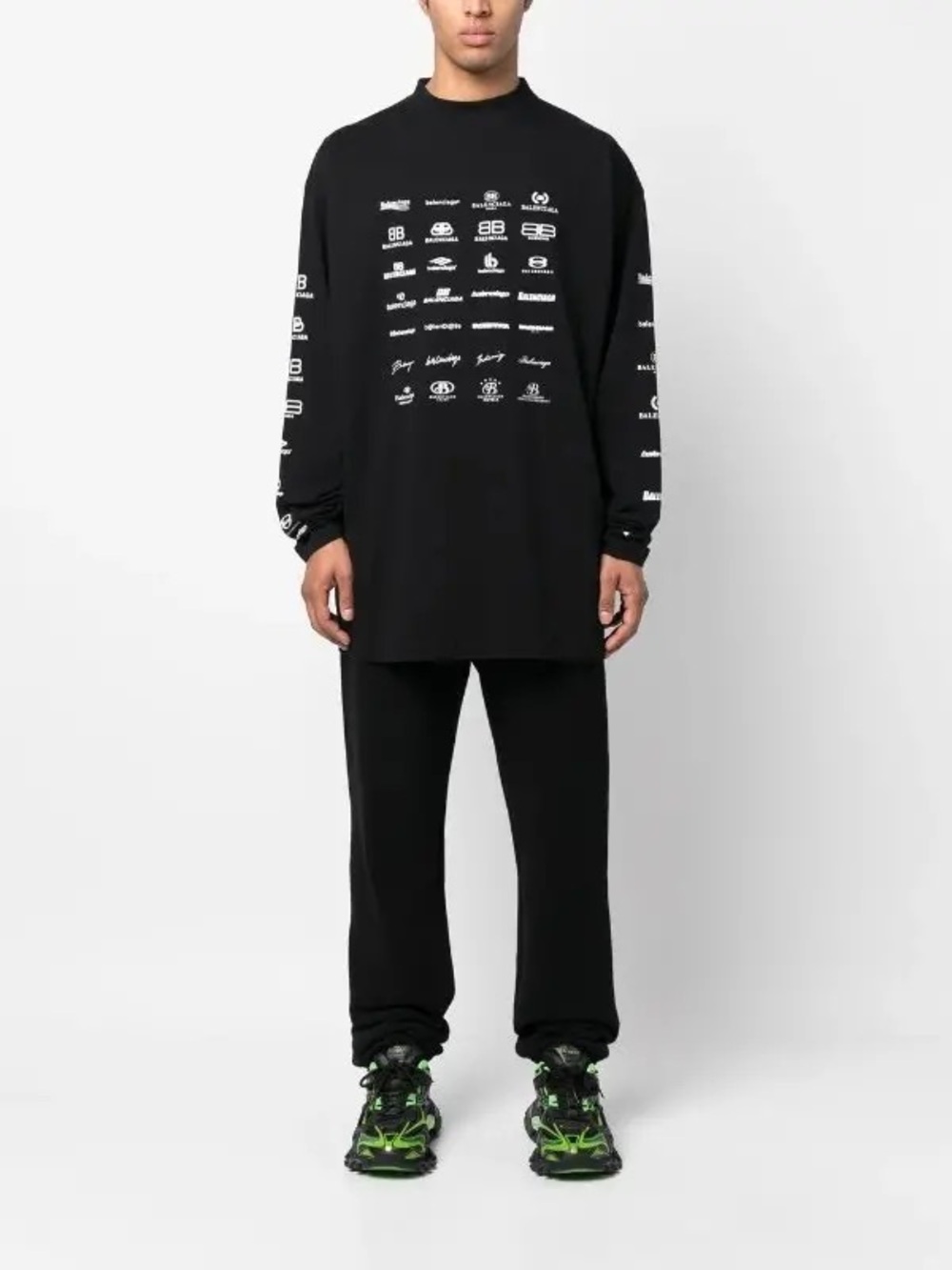 BALENCIAGA | Archives Logos Long-Sleeve Oversized T-Shirt | Size 1